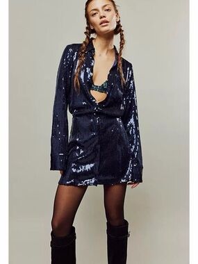 Free People Sophie Sequin Mini Dress Size Small
